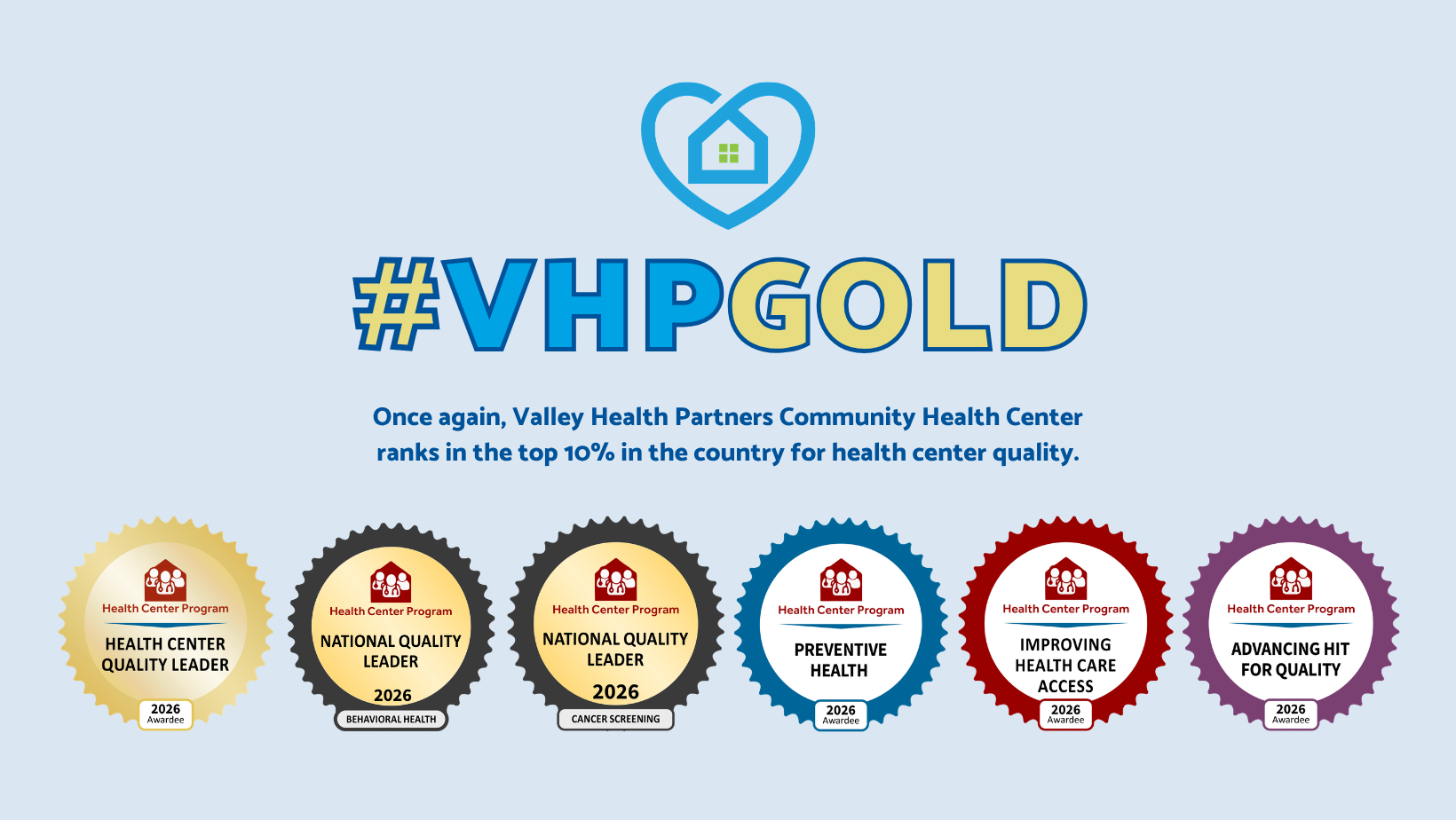 VHP Quality Awards for 2026
