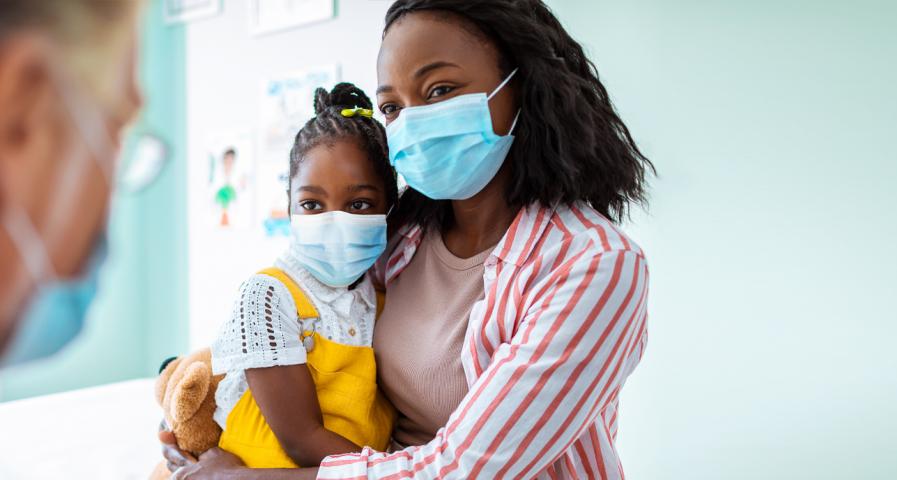 Woman and child in medical practice